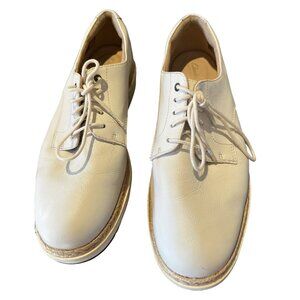 Clarks Women’s Size 8.5 M White Platform Leather Oxford Shoes